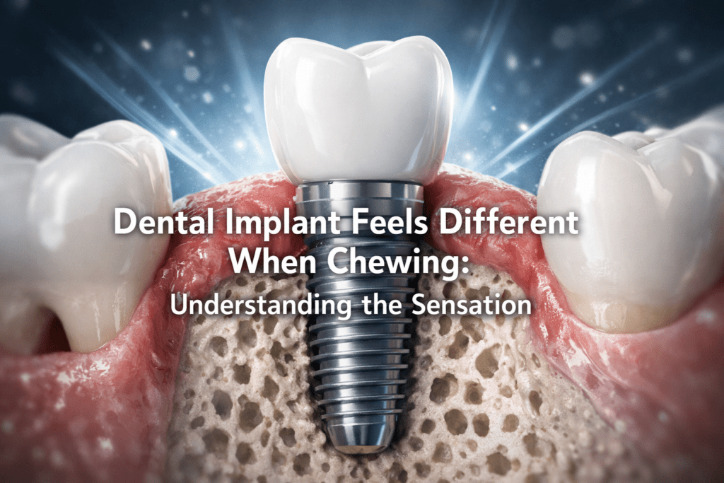 dental implant feels different when chewing