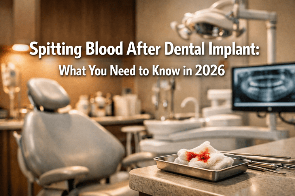 spitting blood after dental implant