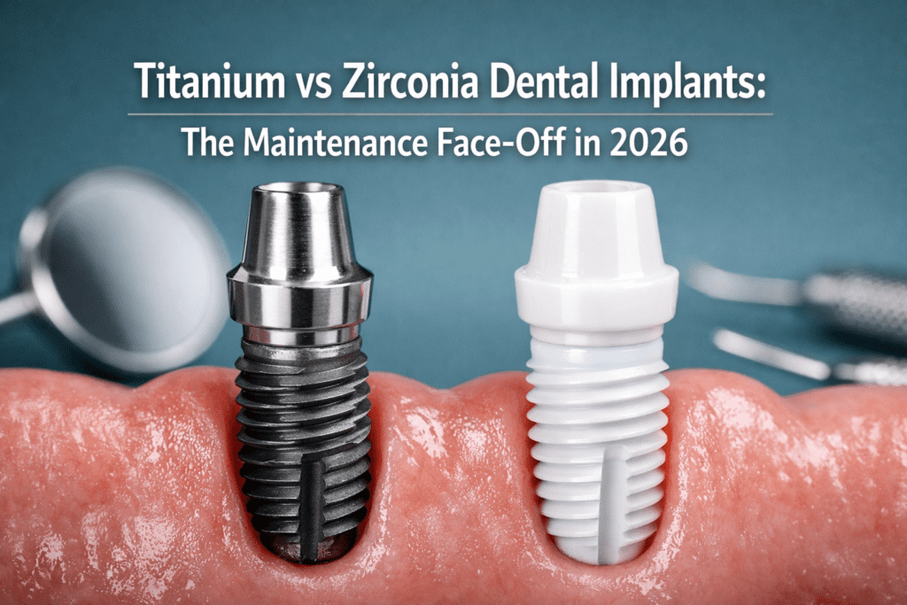 titanium vs zirconia implant maintenance