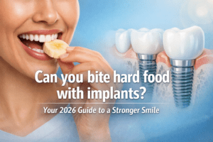 Can you bite hard food with implants