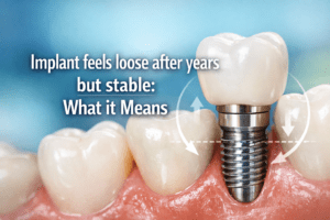Implant feels loose after years but stable