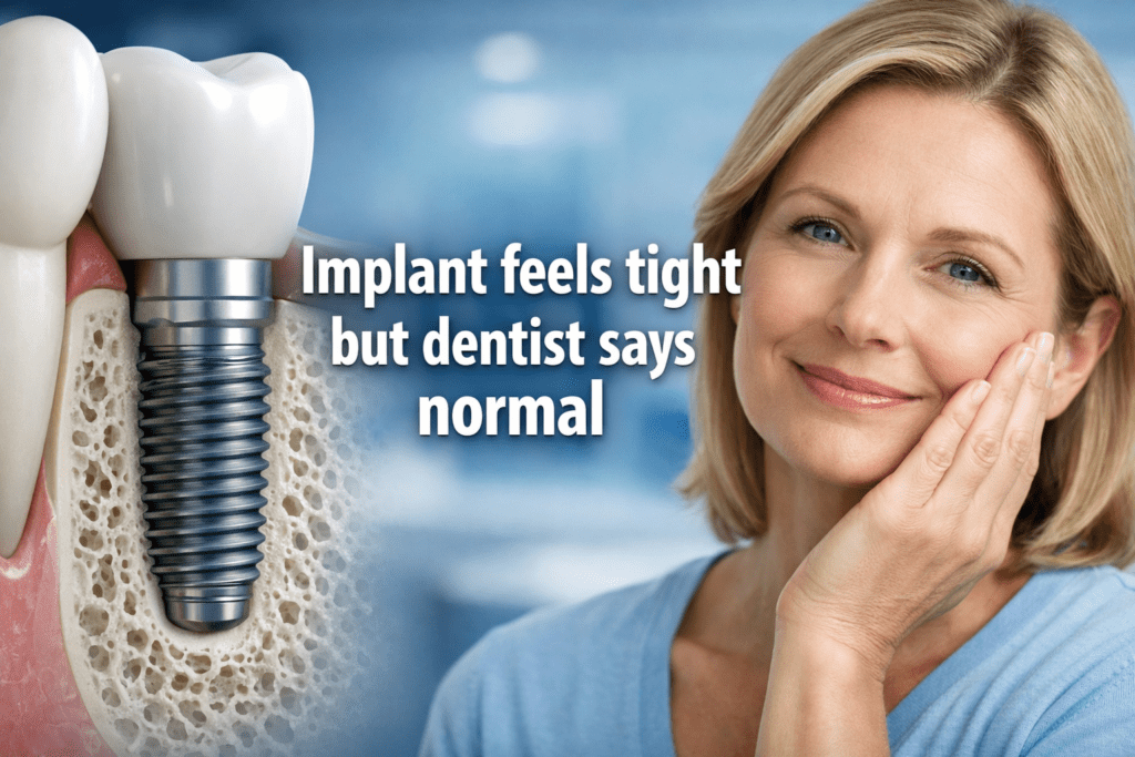Implant feels tight but dentist says normal