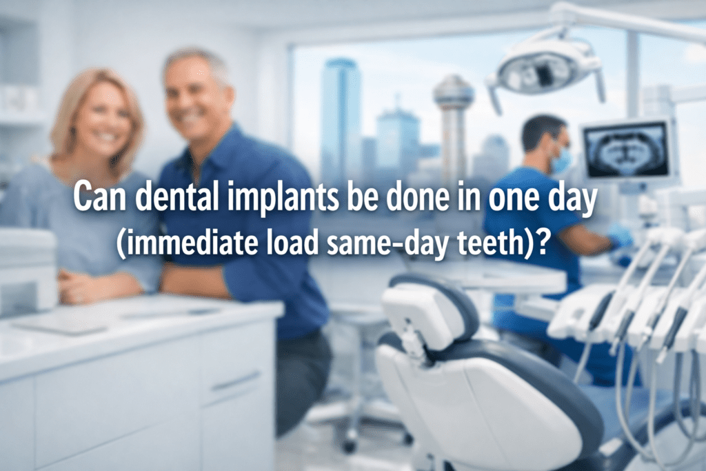 Can dental implants be done in one day (immediate load same-day teeth)?