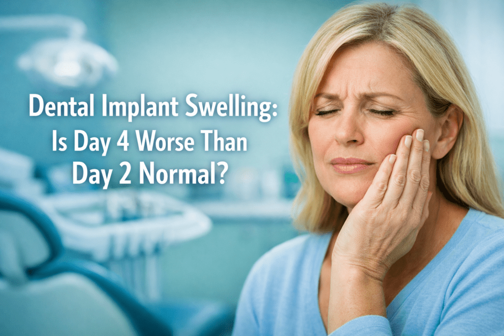 Dental implant swelling worse on day 4 than day 2 - is this normal?