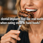 Do dental implants feel like real teeth when eating steak or hard foods?