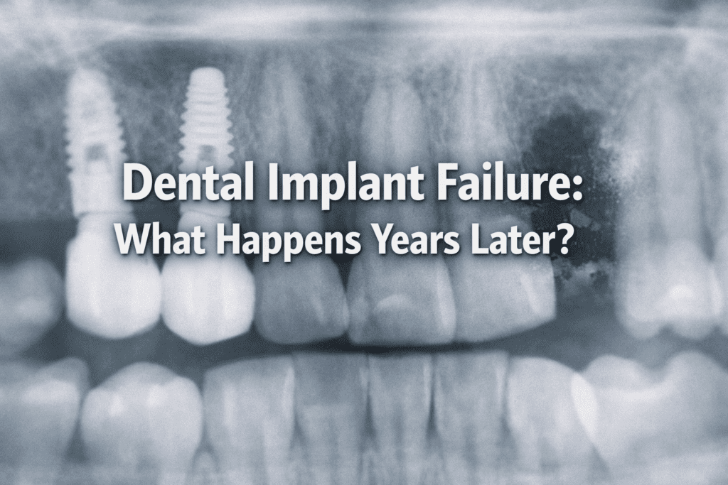 What happens if a dental implant falls out or fails years later?